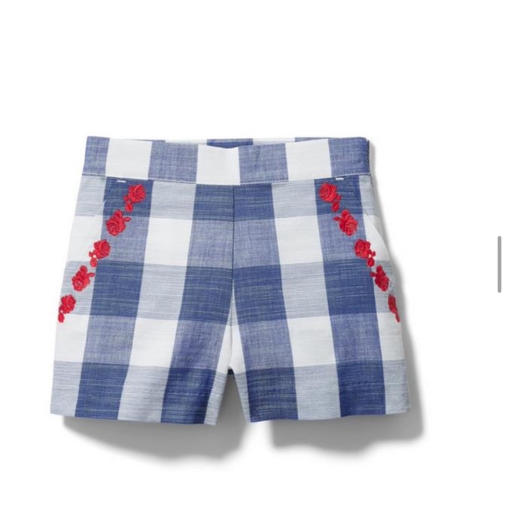 Janie & Jack Gingham floral shorts 3T